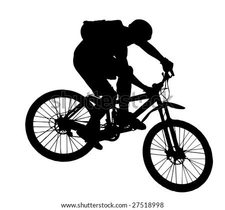 Logo Design Bike on Stock Vector   Vector Jump With A Mountain Bike   Silhouette