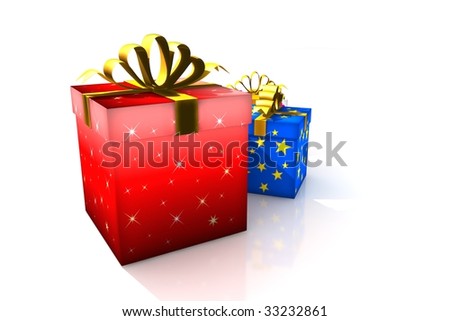 stock photo gift boxes 3d isolated illustration wedding christmas 