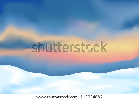 abstract landscape with snow