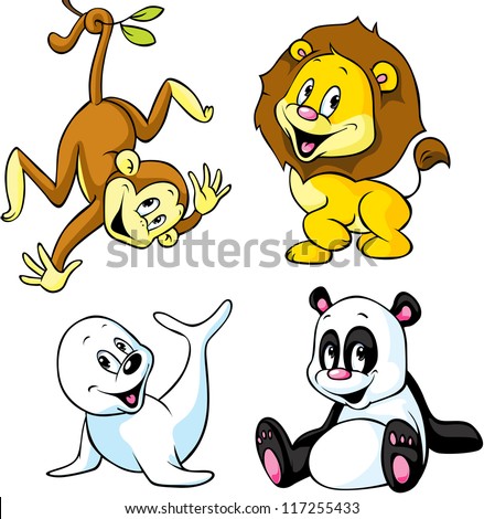 Cute Animal Cartoon Stock Vector Illustration 117255433 : Shutterstock