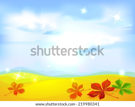 autumn landscape background - vector illustration
