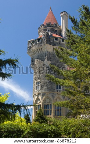 Casa Loma, Canada\'s famous castle is a major tourist attraction in Toronto. This picture features one of the CastleÂ?Â?s Towers. /Casa Loma