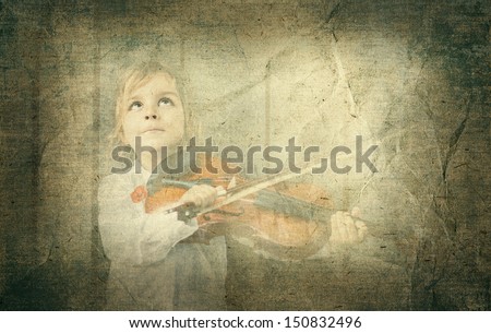 violin player old paper