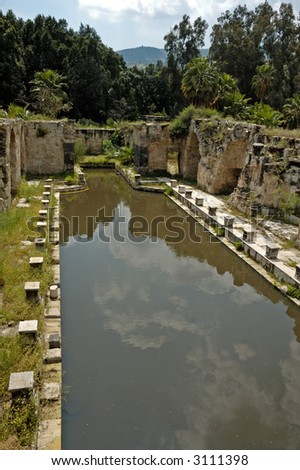 ancient roman therms in place thermal  mineral spring, Israel