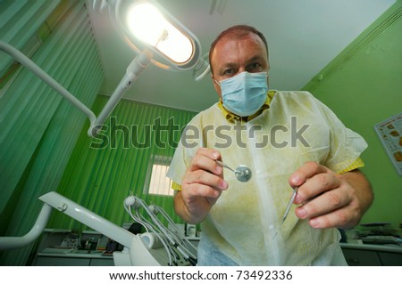 Crazy dentist during work