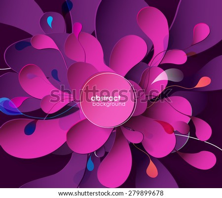 Purple Abstract background with paper flower.