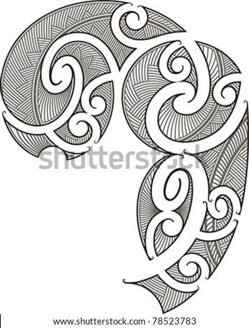 stock vector Maori style tattoo design fit for a man's body shoulder and