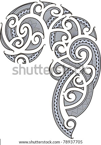 stock vector Maori style tattoo designed for a man's body shoulder and 