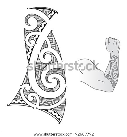 Designmaori Tattoo on Maori Style Tattoo Design Fit For A Forearm  Stock Vector 92689792