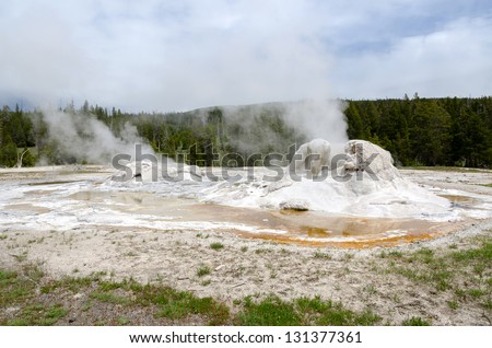 geyser in Yellowstone National Park in Wyoming