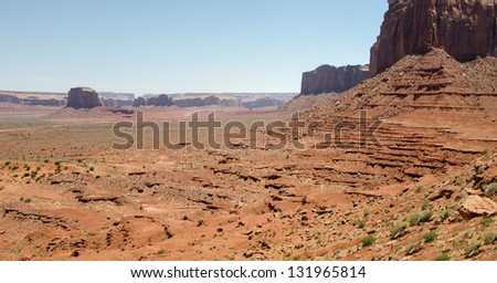 overview in Monument Valley in Utah in the United States of America