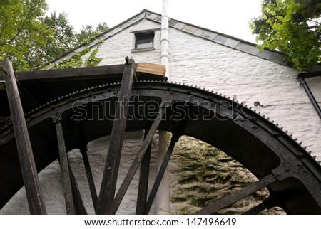 ancient water mill in Polperro in Cornwall
