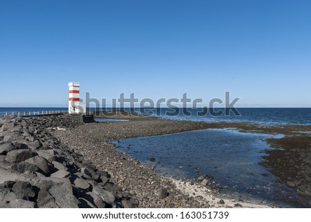 lighthouse on the sea in Reykjavik, Iceland