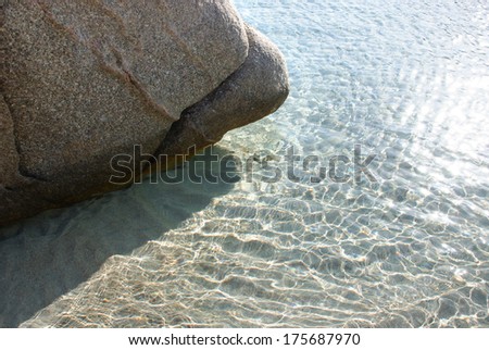 Transparent sea on the island La Maddalena in Sardinia