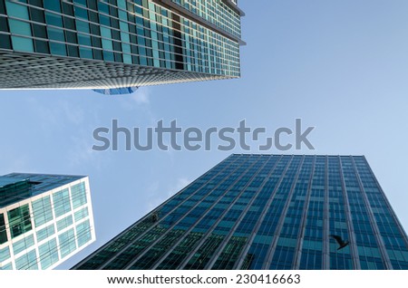 skyscraper of glass and mirrors in Vancouver
