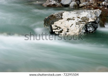 rushing river rock on the move