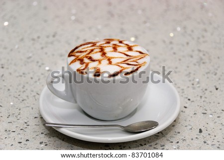 Italian cappuccino decorated with chocolate
