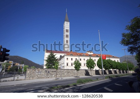 Franevachka church. Catholic congregation. Mostar in Bosnia and Herzegovina.