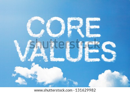 Core value a cloud  massage on sky