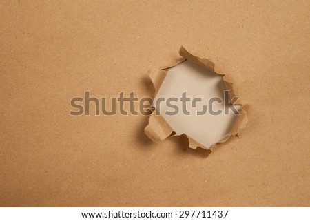 hole of  brown paper