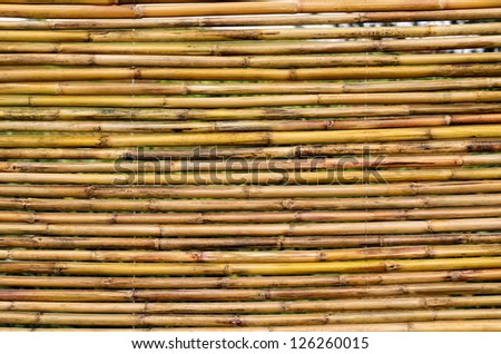 Full frame of Chinese bamboo blinds hanging outdoors