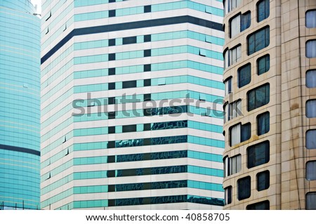 Worm\'s eye view of building in Shanghai, China