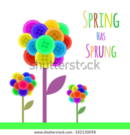 Abstract buttons flower. Spring has sprung. Vector