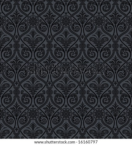 Damask Wallpaper on Seamless Gothic Damask Background Stock Vector 16160797   Shutterstock