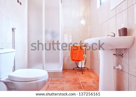 Toilet shower bathroom. Classic style.