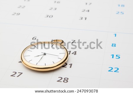 Symbols of time. Clock and calendar.