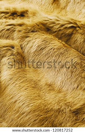 Fluffy brown fur fabric