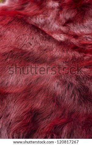 Red fur fabric texture