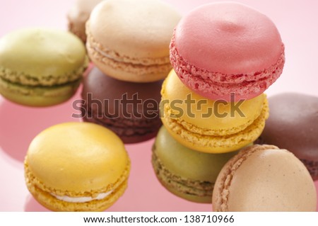 Colorful macaroons, close-up shooting