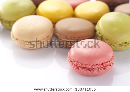 Colorful macaroons, close-up shooting