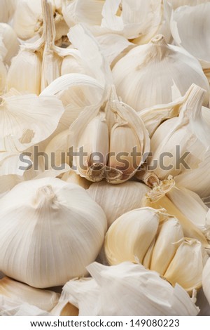 Background of garlic more than one