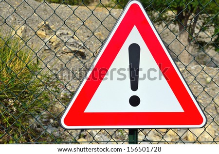 Warning sign with exclamation point