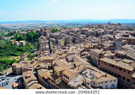 Panorama, view from the tower of Siena,tuscany, italy (unesco)