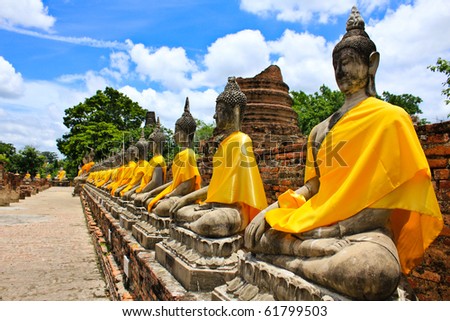 stock photo : Stone statue of a Buddha in Thailand.