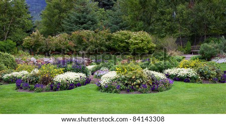 Landscaped Flower Beds in a Botanical Garden, Skagway, Alaska