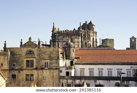 view of Palace of the Knights Templar , Tomar. Portugal