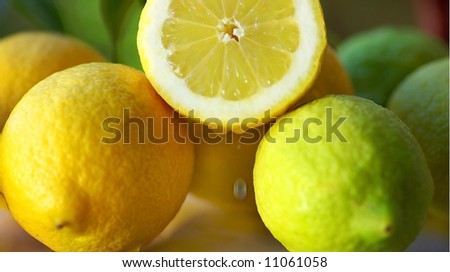 Lemon half with lemons group.