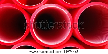 Red plastic tube