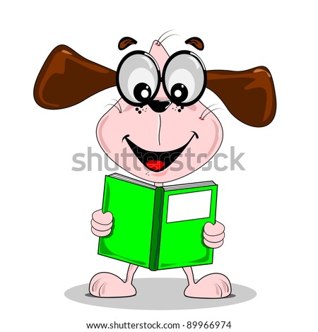 Cartoon Animal Reading