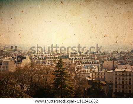 old-fashioned Montmartre,paris france -  with space for text or image