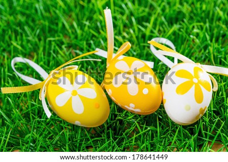 Easter eggs - close-up of colorful easter eggs for your easter design