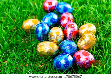 Easter eggs Chocolate-colorful easter eggs for your easter design