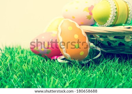 Easter eggs - close-up of colorful easter eggs for your easter design