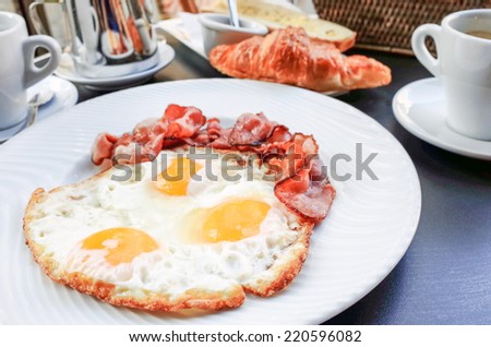 Prepared Egg and bacon - prepared egg under the sun