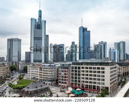 FRANKFURT, HESSE-July 11: Frankfurt am Main.Frankfurt is the largest city in the German state of Hesse and the fifth-largest city in Germany,July 11,2014 in Frankfurt, Germany.