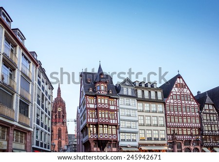 FRANKFURT, HESSE-February 12 : Old Town of Frankfurt am Main.Frankfurt is the largest city in the German state of Hesse and the fifth-largest city in Germany,February 12,2014 in Frankfurt, Germany.